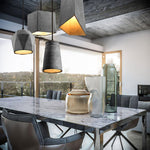 Georgia Faceted Concrete Pendant Light – Hand-Cast Brutalist Ceiling Lamp