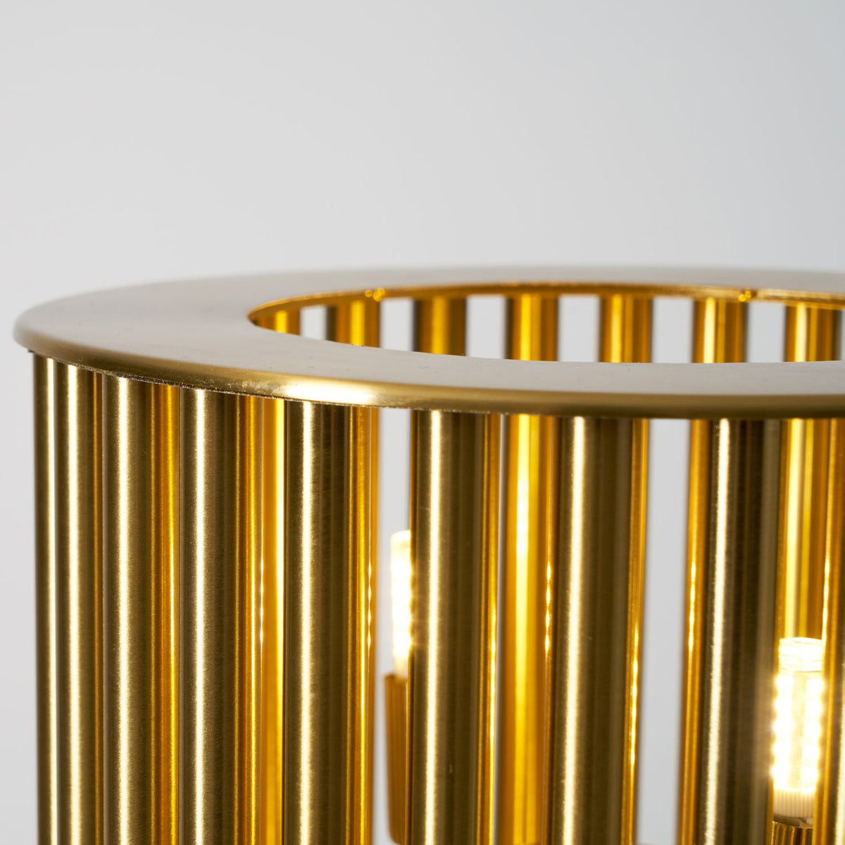 Gilded Cage Table Lamp – Sculptural White Marble & Gold Table Light
