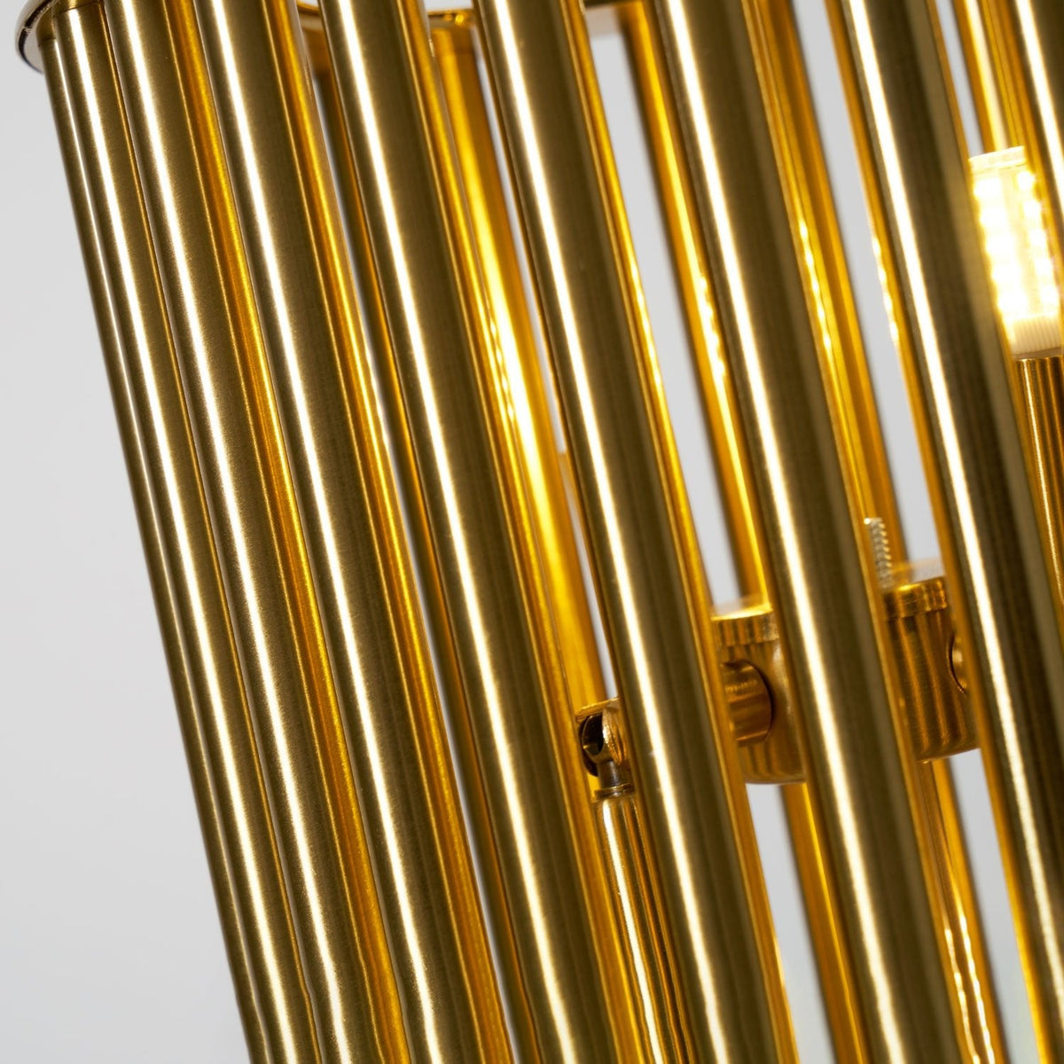 Gilded Cage Table Lamp – Sculptural White Marble & Gold Table Light