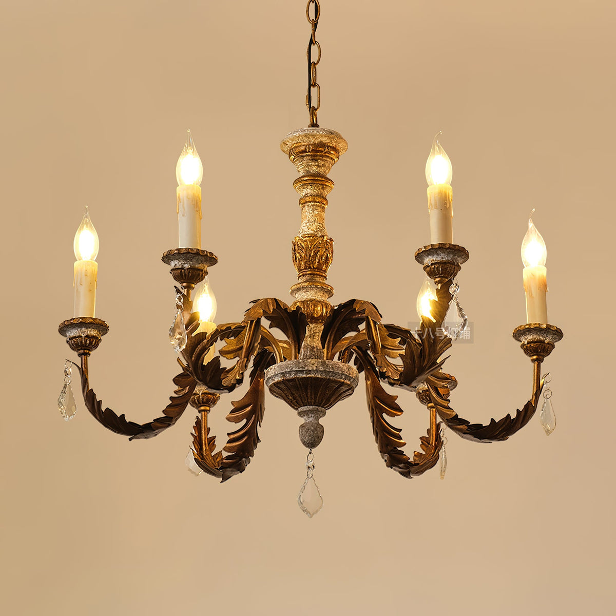 giltwood-wood-chandelier