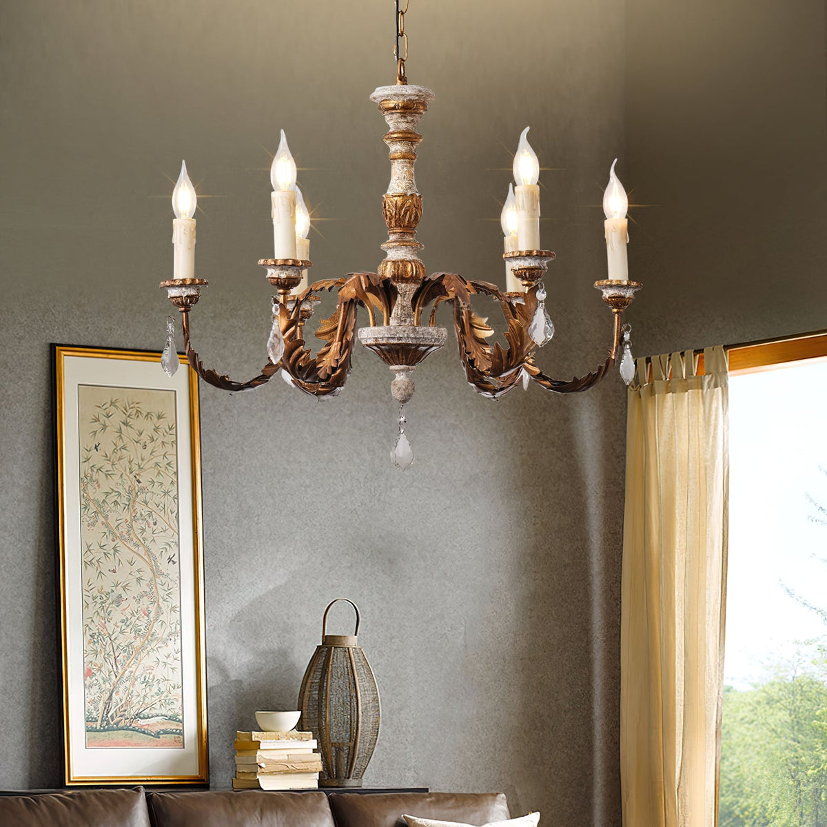 giltwood-wood-chandelier