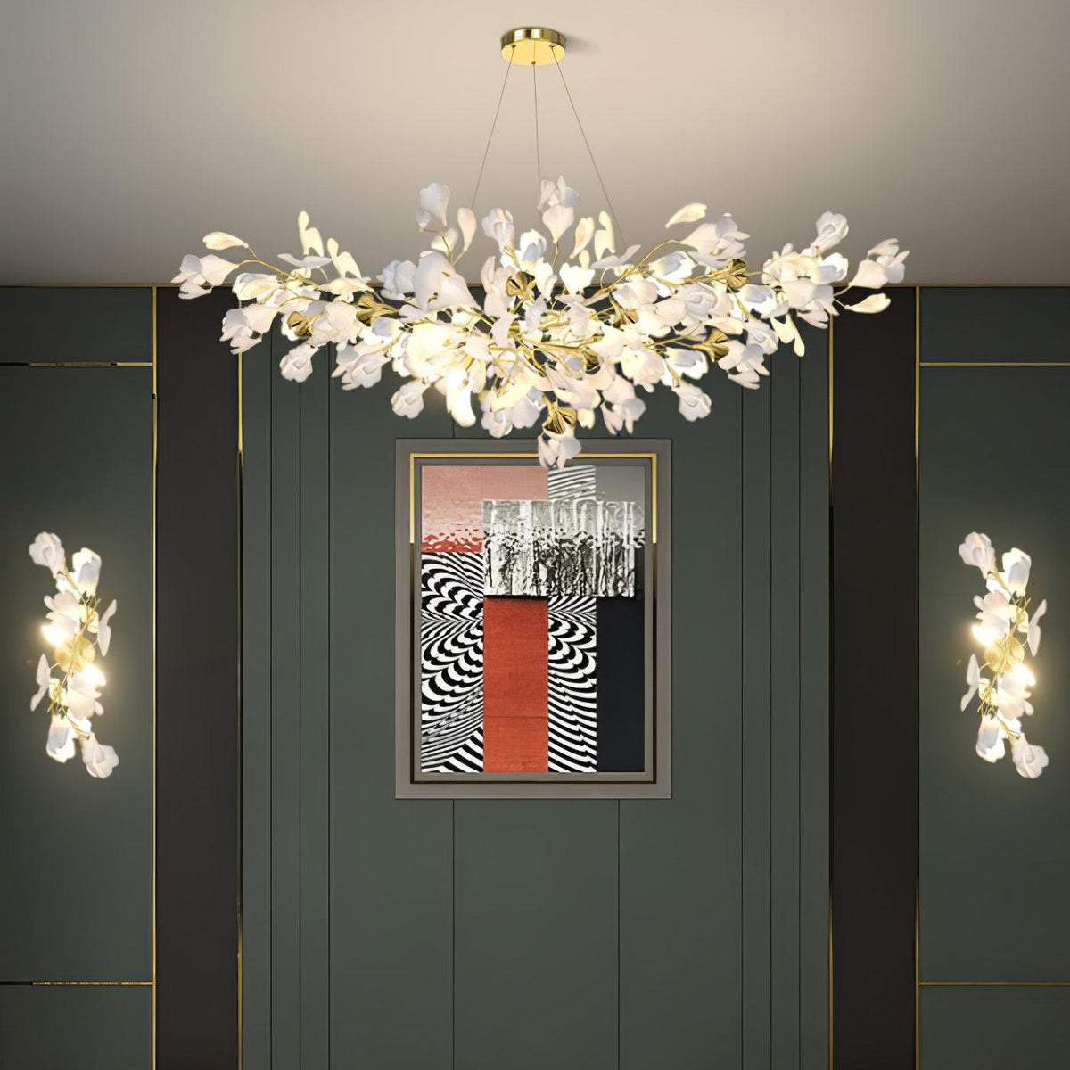 Gingko Flowers Plug In Wall Lamp