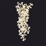 Gingko Drape Chandelier — Porcelain Ginkgo Leaves on Brass Branches