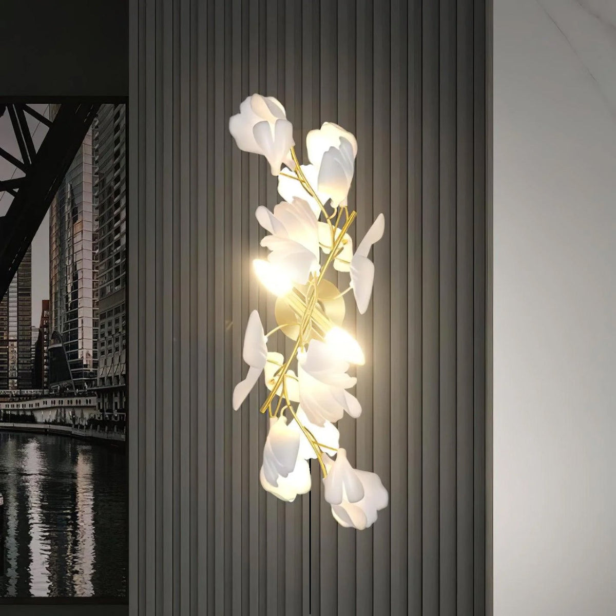 Gingko Flowers Plug In Wall Lamp