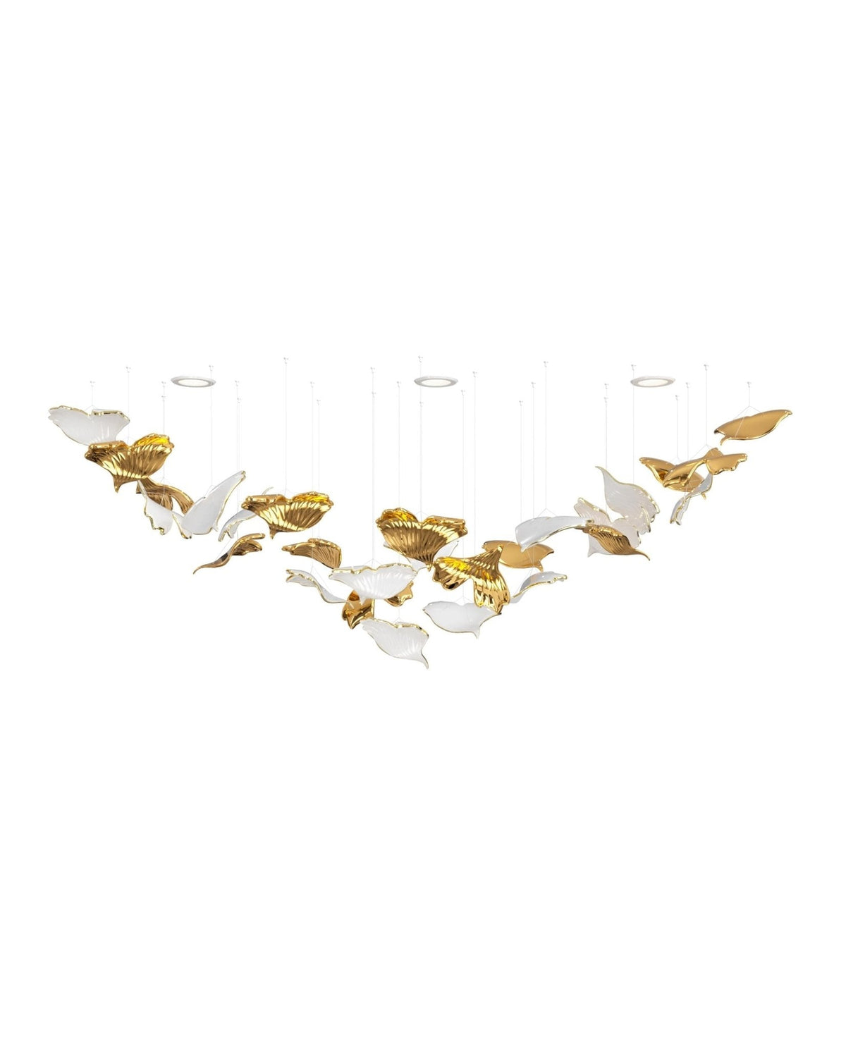 Ginkgo Leaf LED Chandelier – Modern Custom Pendant Light for Grand Interiors
