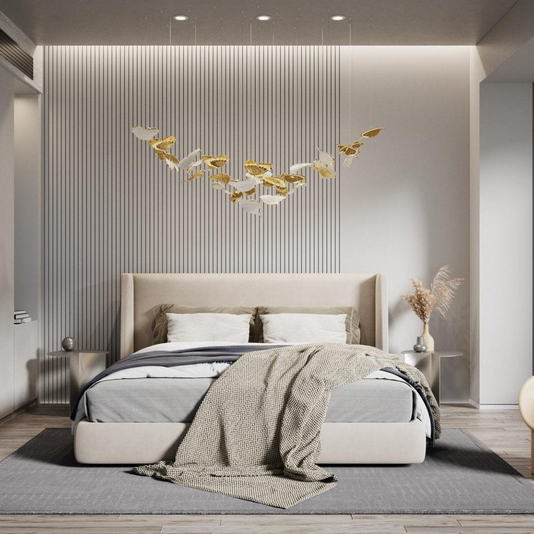 Ginkgo Leaf LED Chandelier – Modern Custom Pendant Light for Grand Interiors