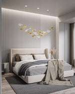 Ginkgo Leaf LED Chandelier – Modern Custom Pendant Light for Grand Interiors