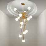 Caroline Modern Glass Chandelier with Gold or Black Metal Frame