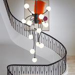 Caroline Modern Glass Chandelier with Gold or Black Metal Frame