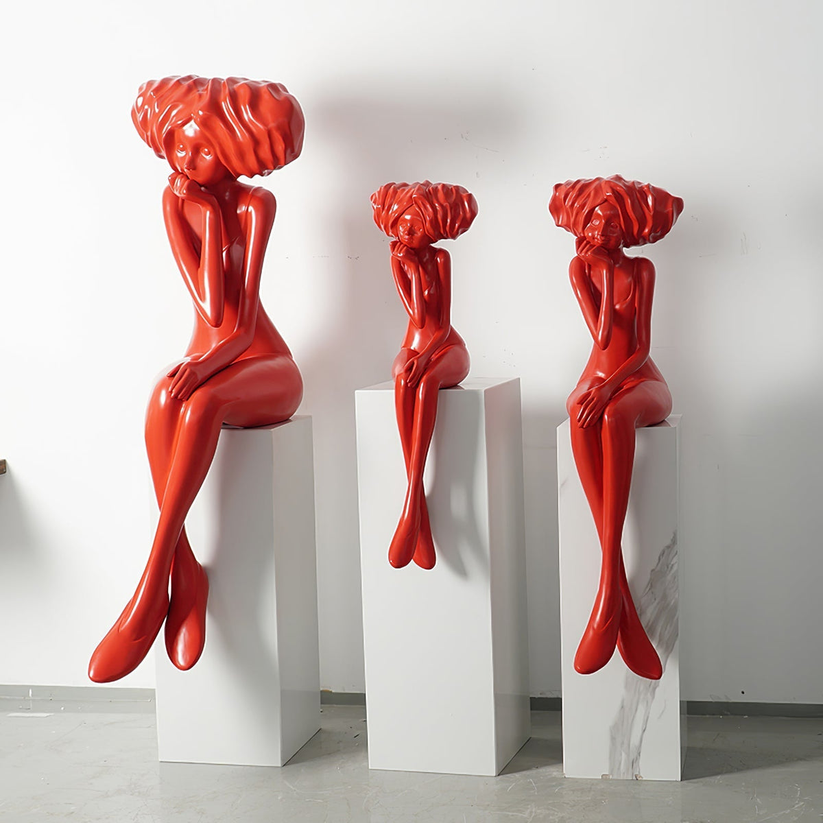 Girl Meditate Sculpture Floor Lamp