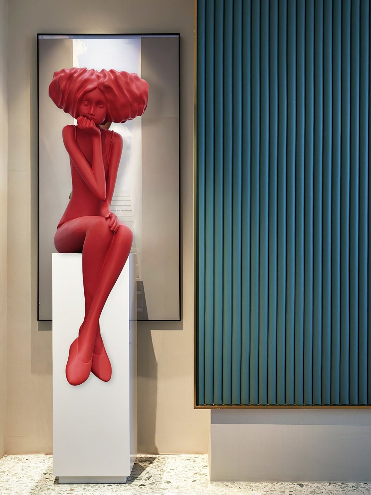 Girl Meditate Sculpture Floor Lamp