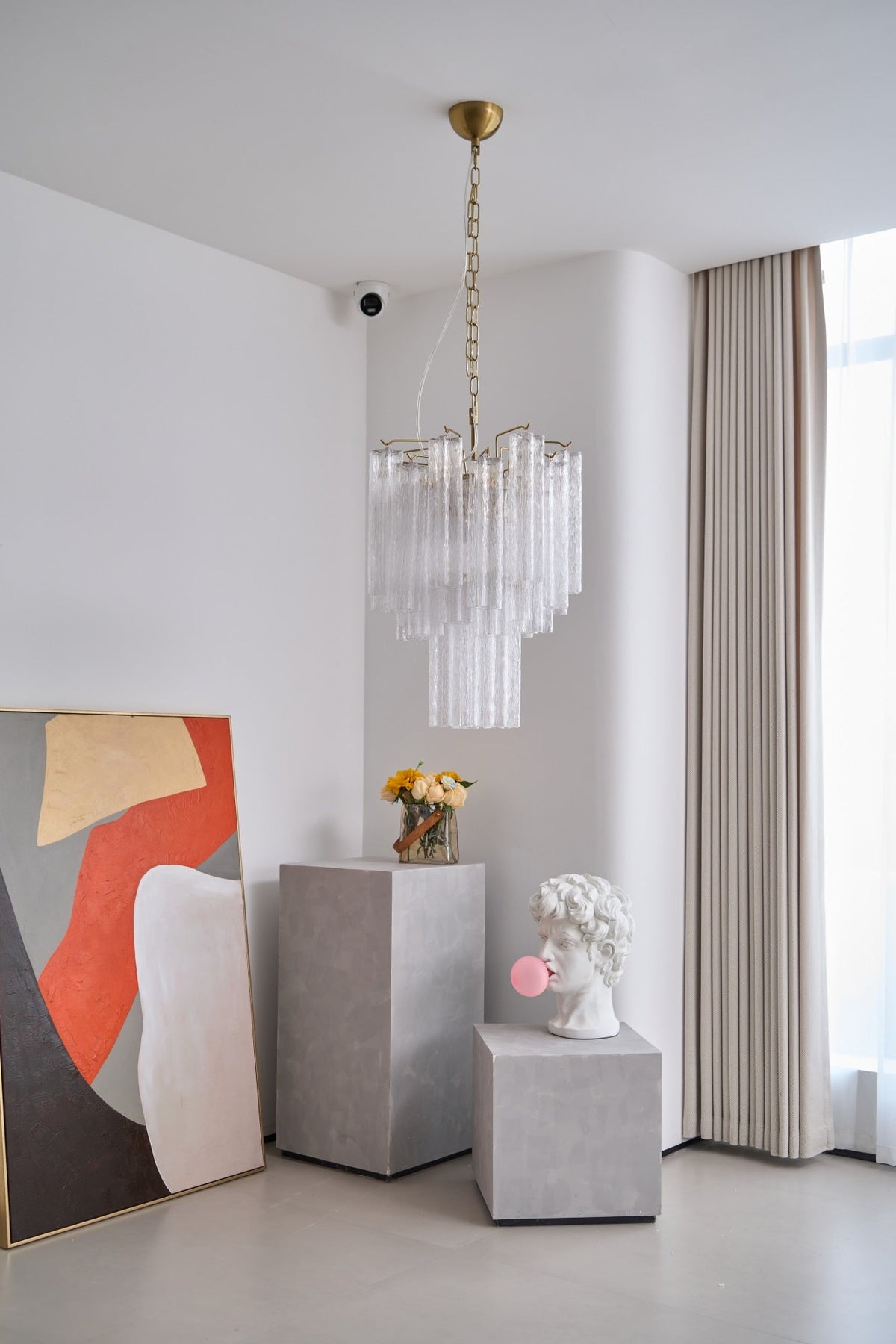 Giselle Murano Glass Chandelier – Hand-Blown Italian Glass Pendant Light for Dining Room and Living Room