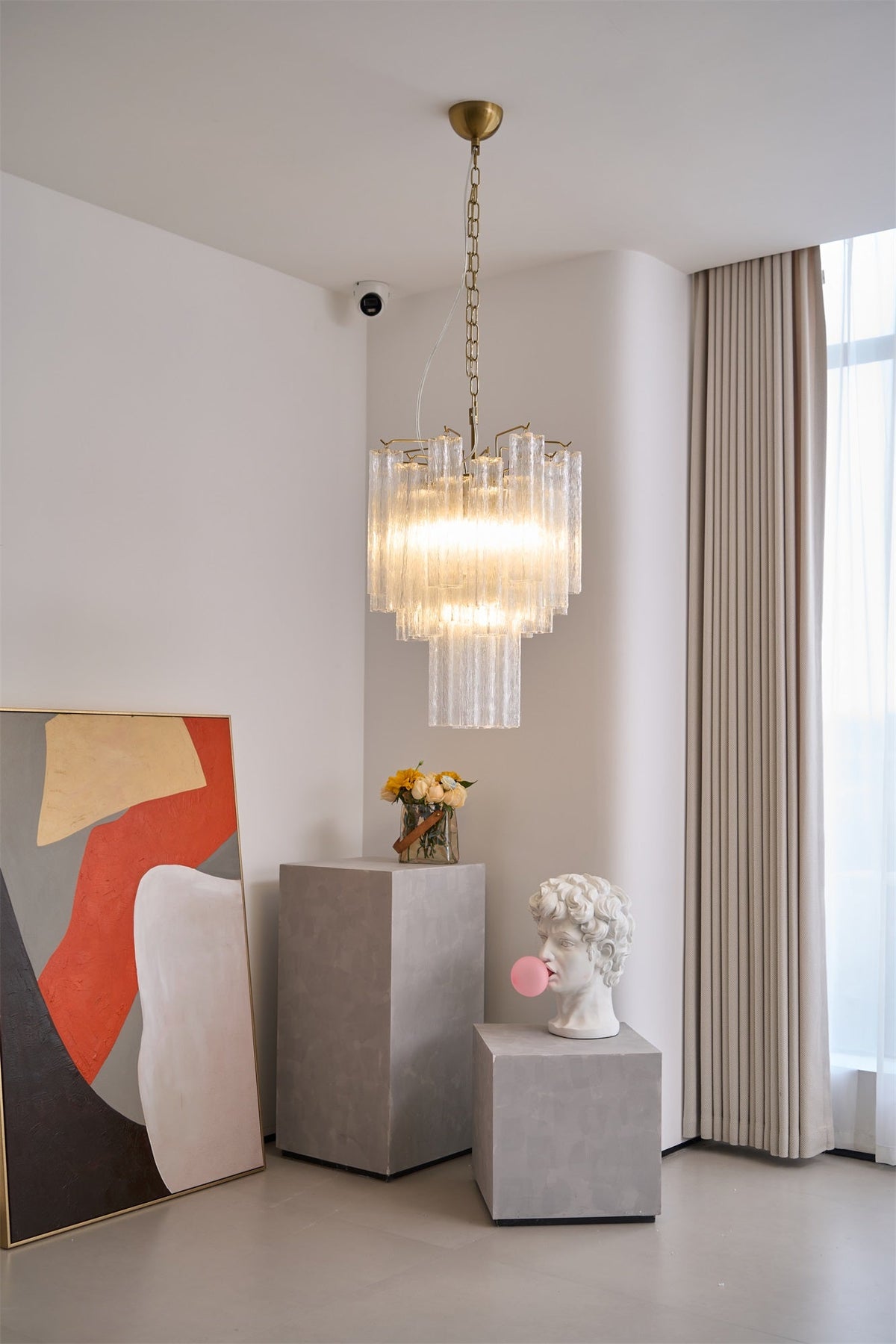 Giselle Murano Glass Chandelier – Hand-Blown Italian Glass Pendant Light for Dining Room and Living Room
