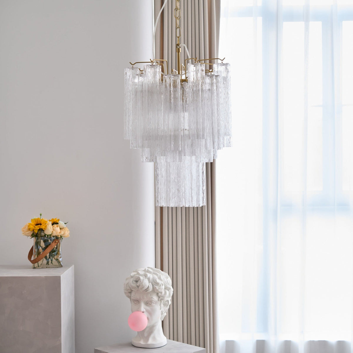 Giselle Murano Glass Chandelier – Hand-Blown Italian Glass Pendant Light for Dining Room and Living Room