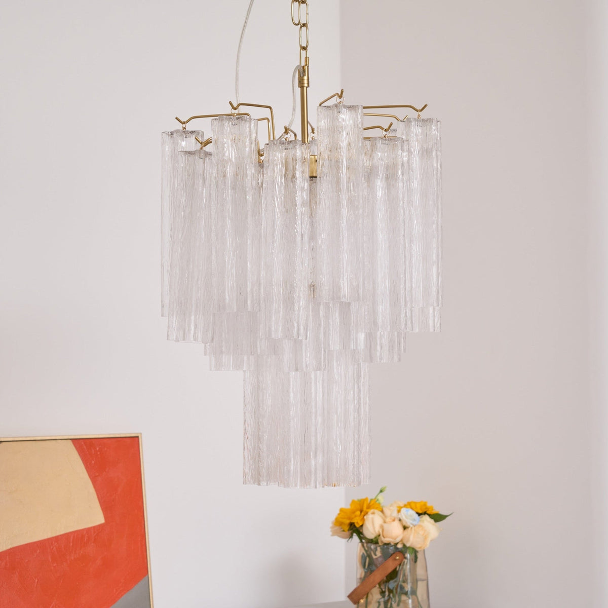 Giselle Murano Glass Chandelier – Hand-Blown Italian Glass Pendant Light for Dining Room and Living Room