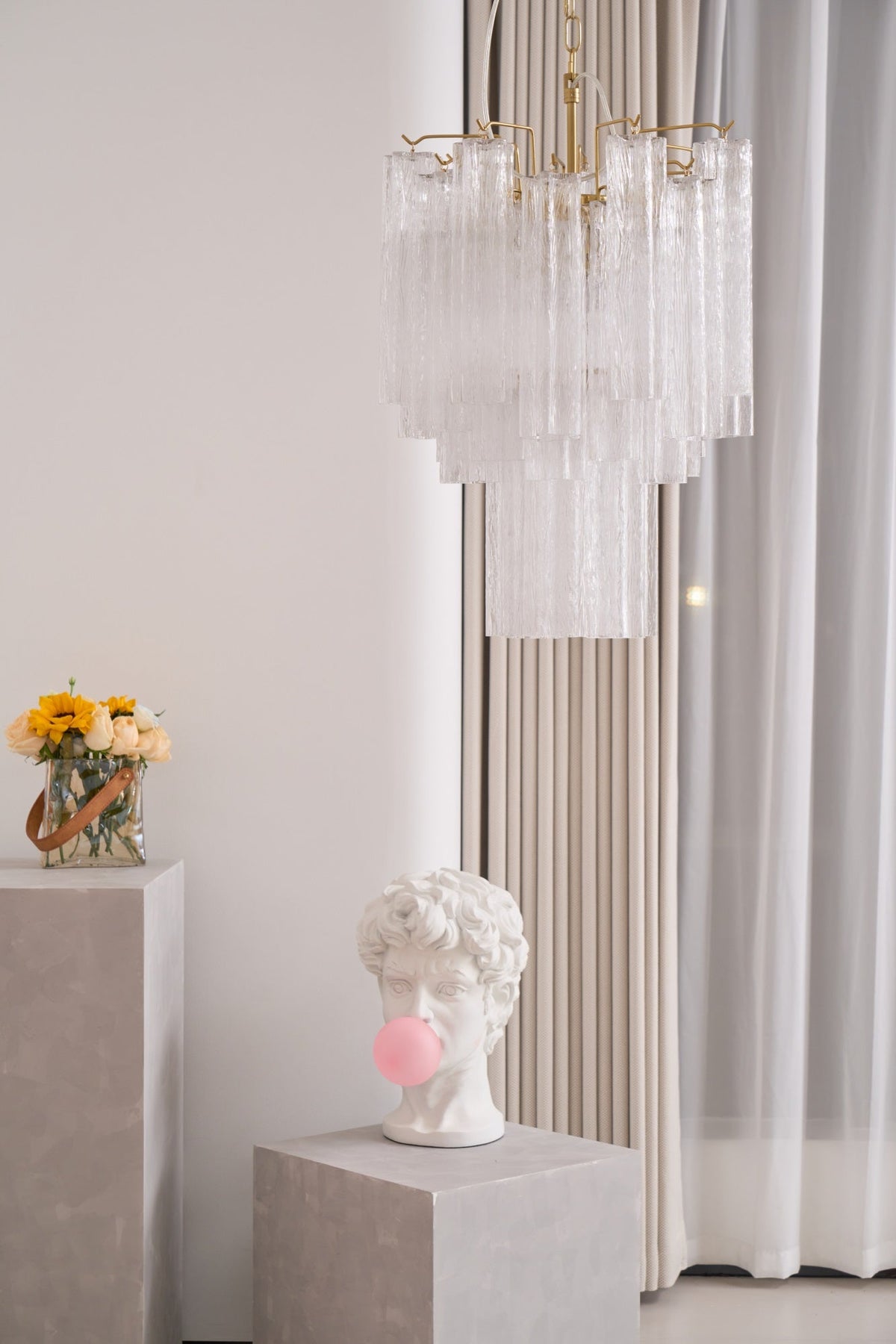 Giselle Murano Glass Chandelier – Hand-Blown Italian Glass Pendant Light for Dining Room and Living Room