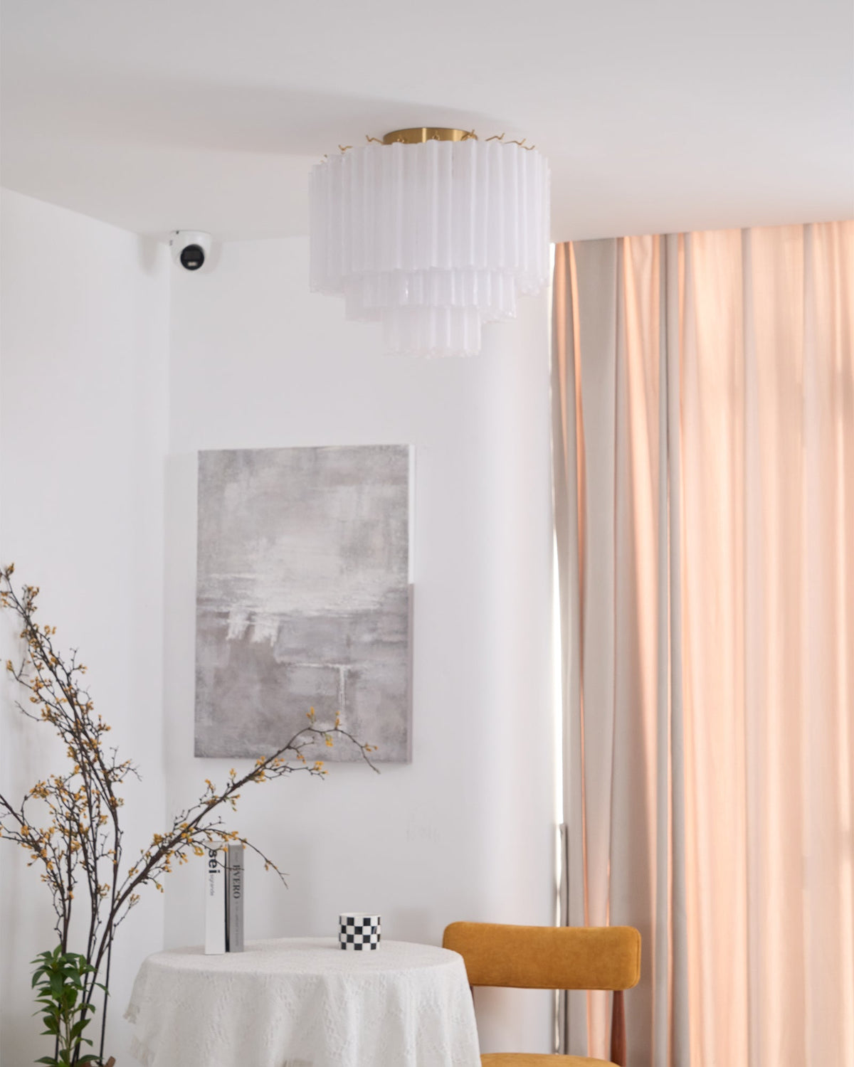Glacia Murano Glass Ceiling Light with Gold Accents