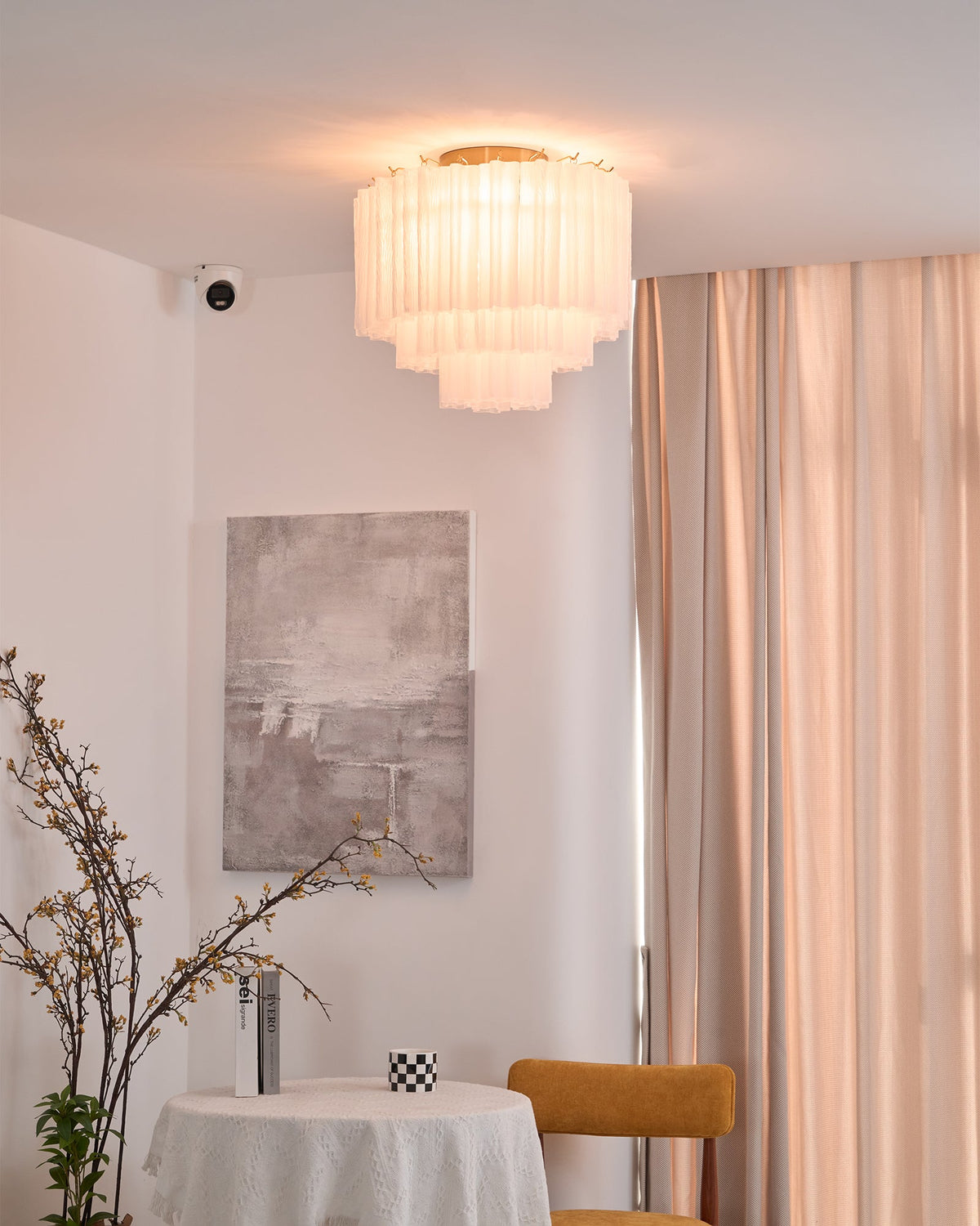 Glacia Murano Glass Ceiling Light with Gold Accents