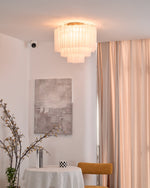 Glacia Murano Glass Ceiling Light with Gold Accents