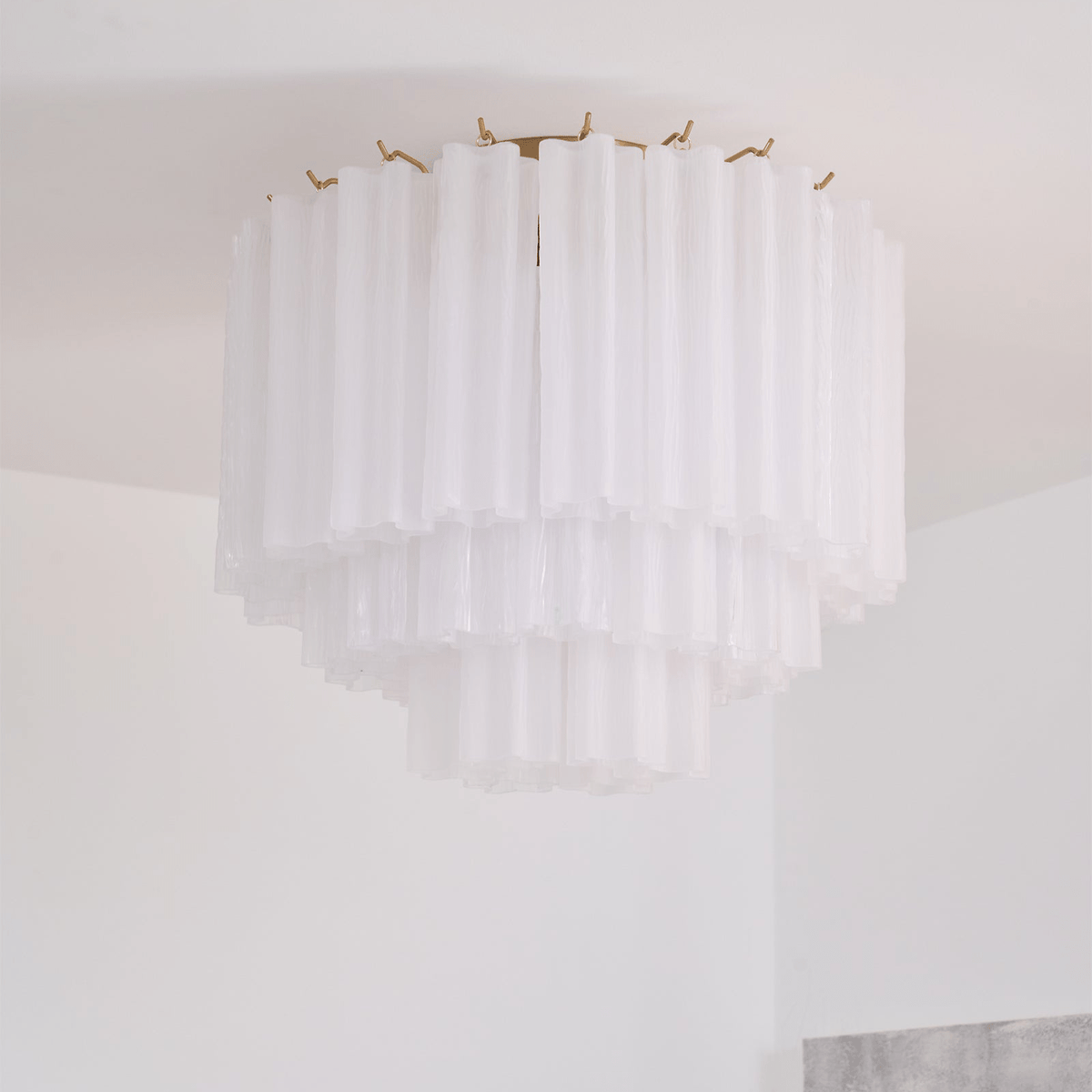 Glacia Murano Glass Ceiling Light with Gold Accents