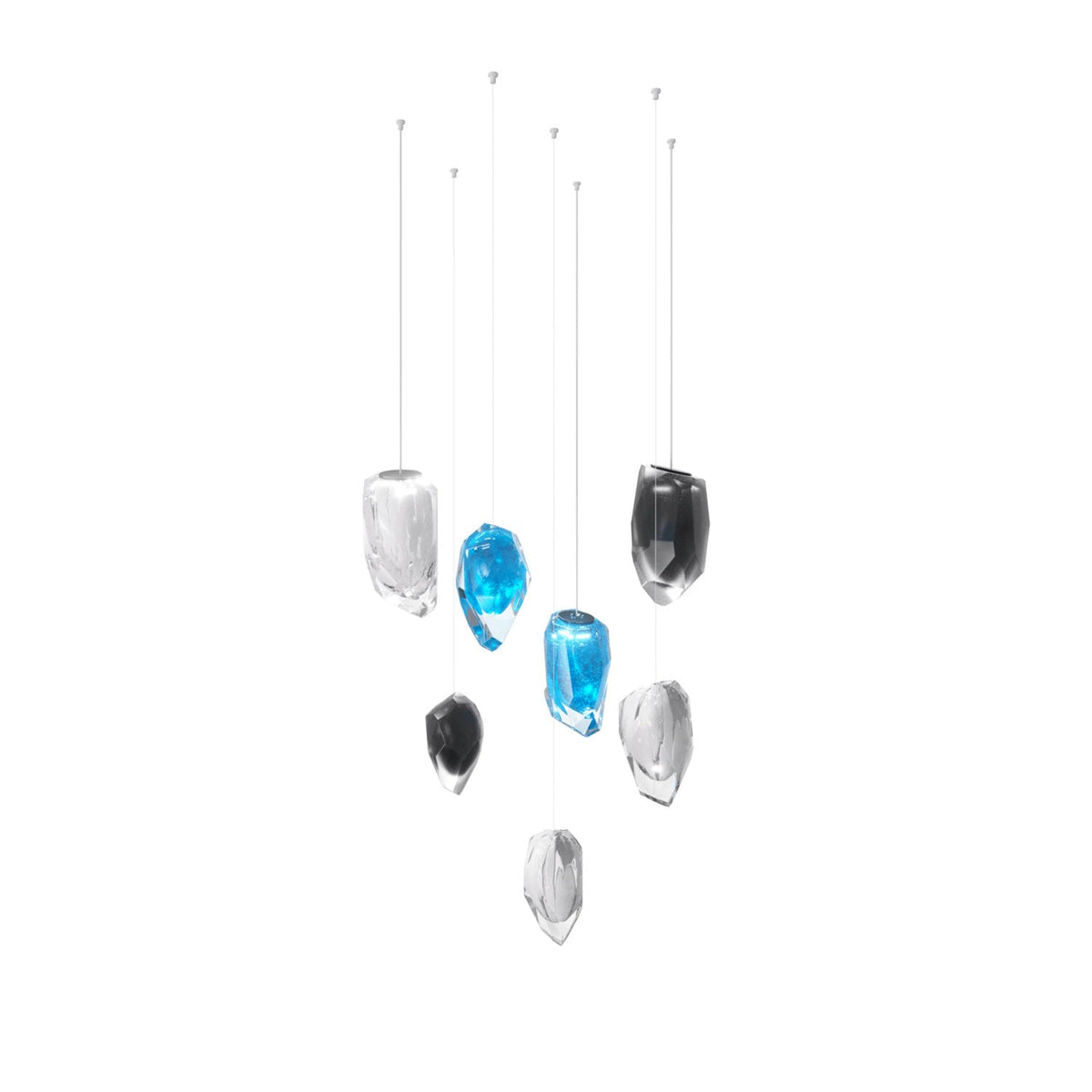 Glacier Crystal Glass LED Chandelier for Modern Interiors
