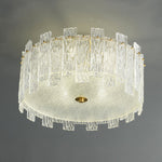 Glacier Cascade Brass and Glass Semi Flush Ceiling Light for Modern Interiors