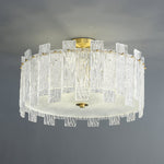 Glacier Cascade Brass and Glass Semi Flush Ceiling Light for Modern Interiors