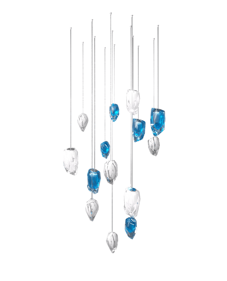 Glacier Crystal Glass LED Chandelier for Modern Interiors