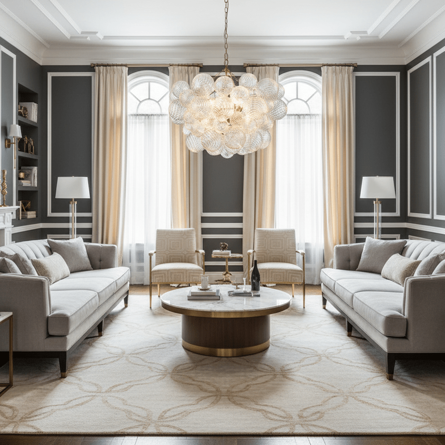 Lumière Cascade Glass Ball Chandelier – Modern Sculptural Pendant Light
