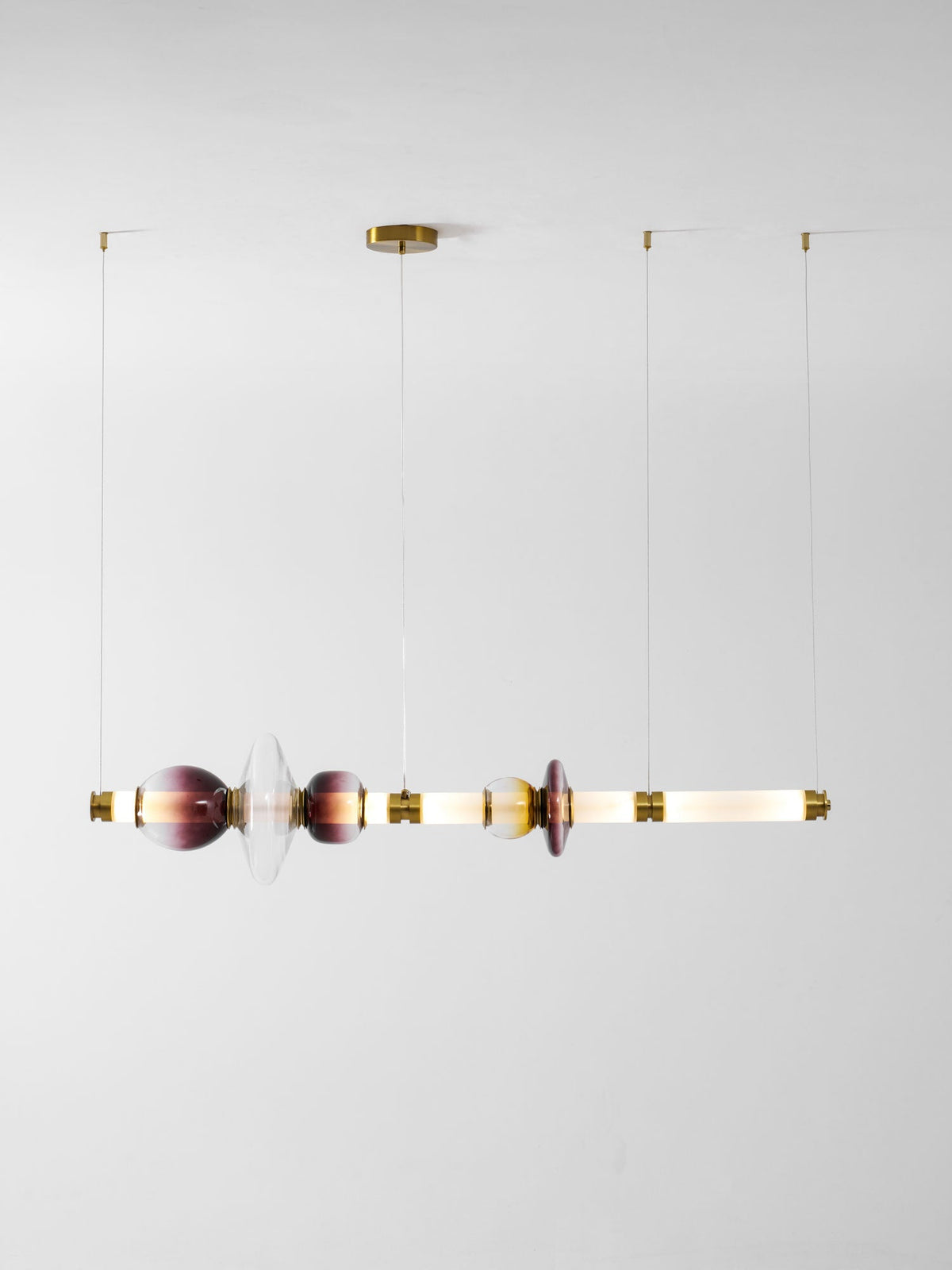 Artisan Glass Bead Linear Pendant Light for Modern Interiors