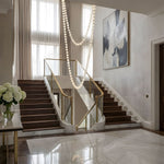 Riviere Glass Chain Chandelier – Modern Linear LED Pendant Light