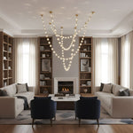 Strand Necklace Chandelier — Modern Gold & Acrylic LED Pendant Light