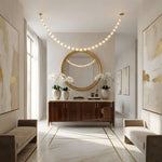 Riviere Glass Chain Chandelier – Modern Linear LED Pendant Light