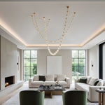 Riviere Glass Chain Chandelier – Modern Linear LED Pendant Light