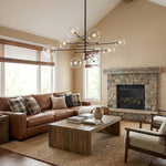 Artisan Glass Globe Mobile Chandelier in Gold, Black, or Chrome