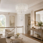 Artisan Glass Pinecone Chandelier in Nickel or Gold