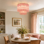 Art Glass Star Ceiling Light in Champagne Gold | Murano-Style Flush Mount