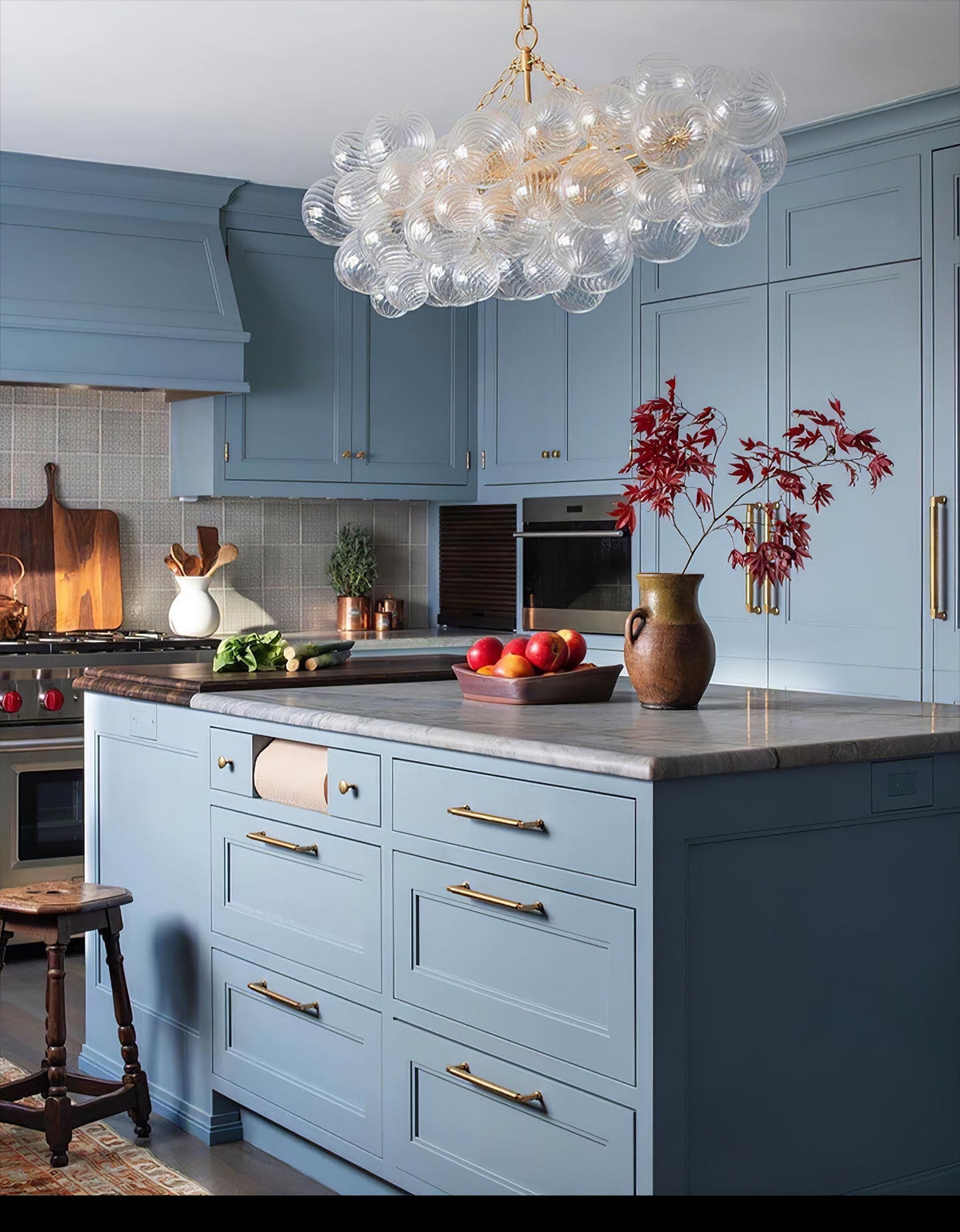 Lumière Cascade Glass Ball Chandelier – Modern Sculptural Pendant Light