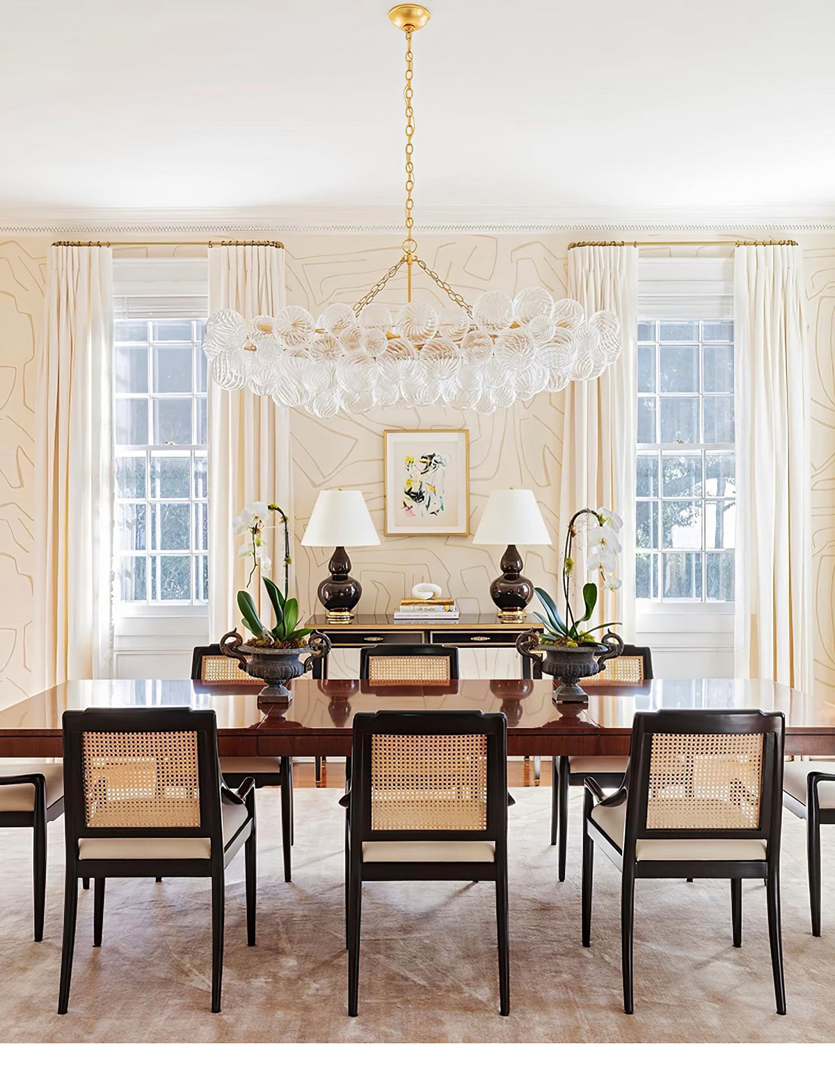 Lumière Cascade Glass Ball Chandelier – Modern Sculptural Pendant Light