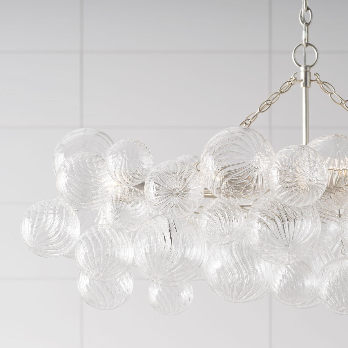 Lumière Cascade Glass Ball Chandelier – Modern Sculptural Pendant Light