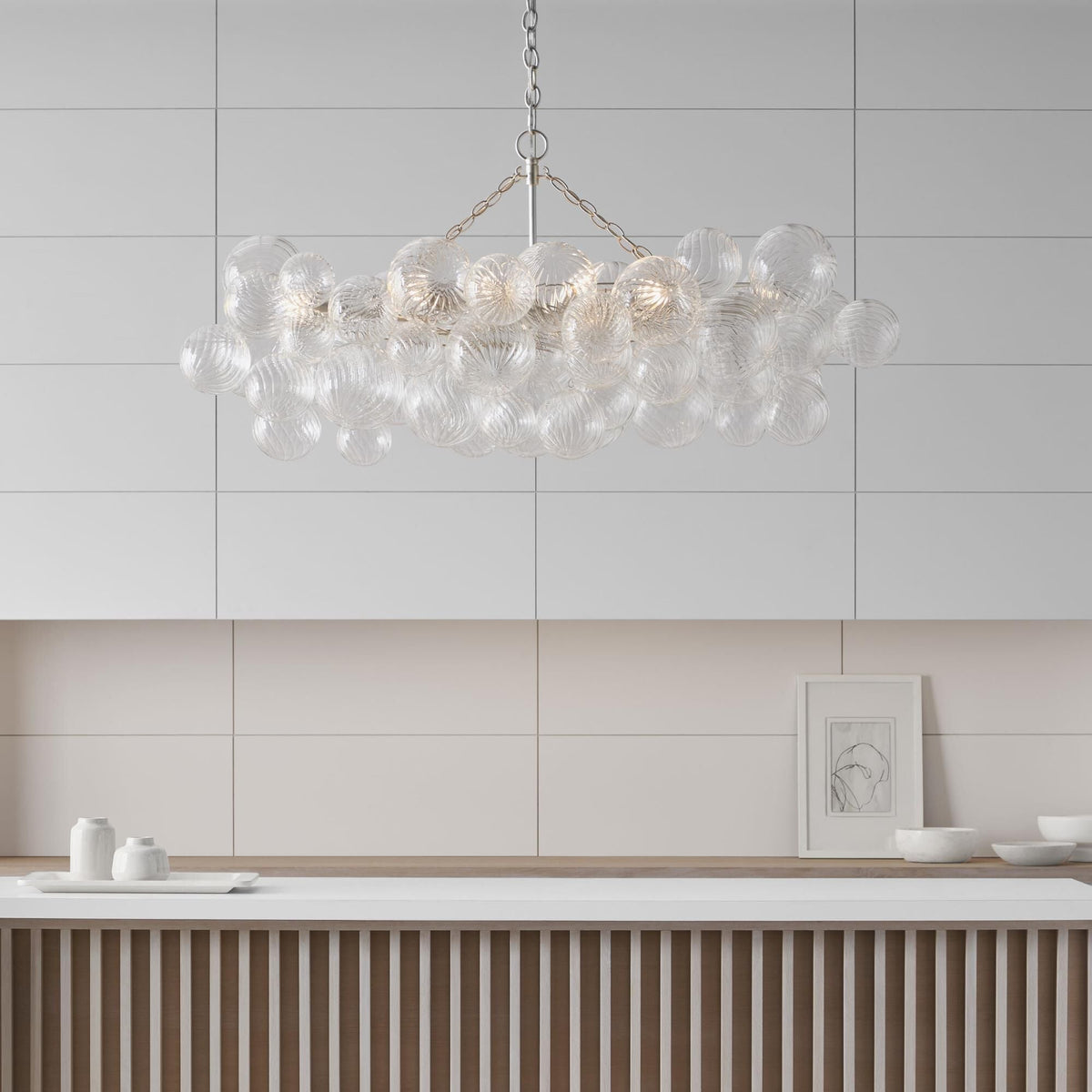 Lumière Cascade Glass Ball Chandelier – Modern Sculptural Pendant Light