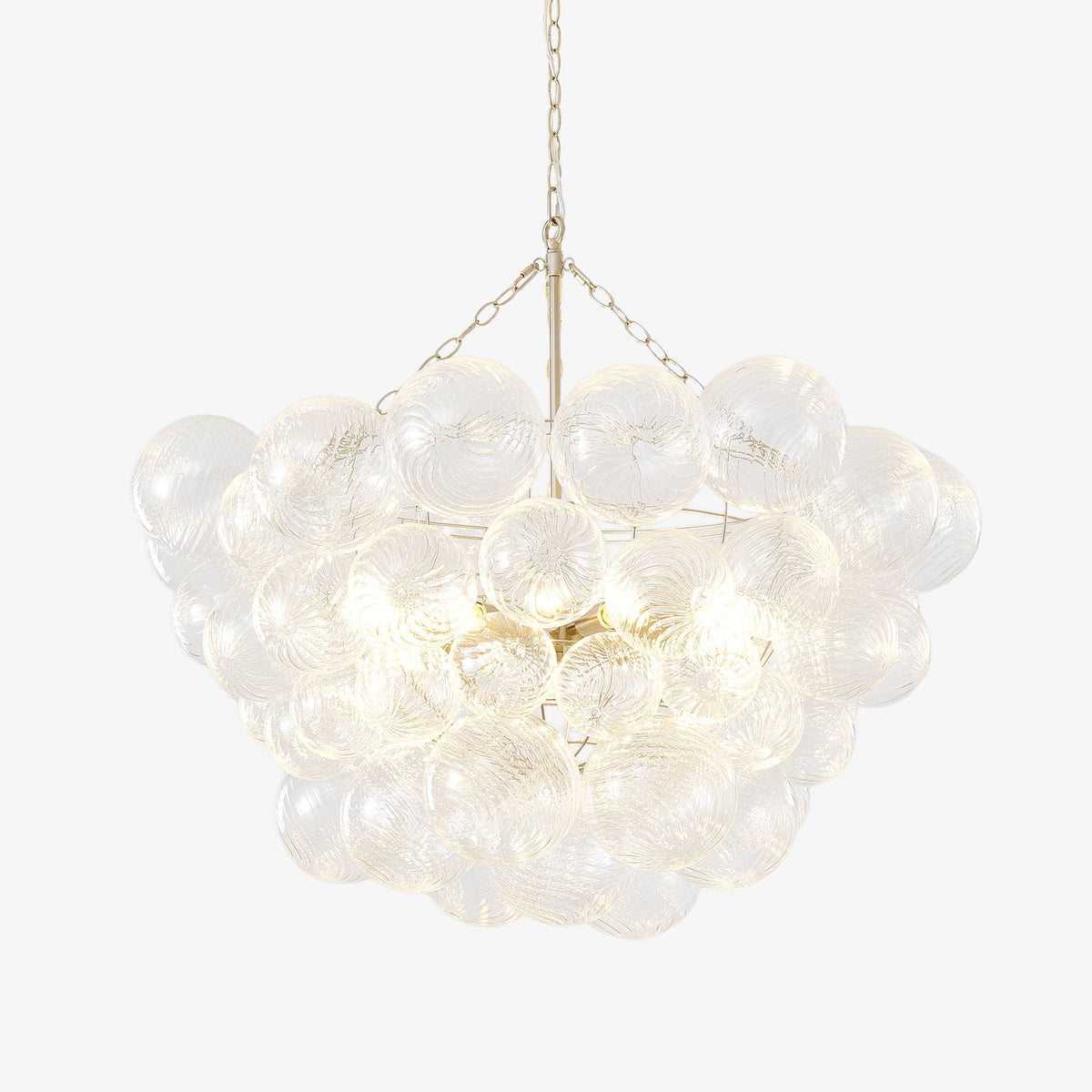 Lumière Cascade Glass Ball Chandelier – Modern Sculptural Pendant Light