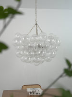 Lumière Cascade Glass Ball Chandelier – Modern Sculptural Pendant Light