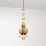 Artisan Glass Bead Linear Pendant Light for Modern Interiors