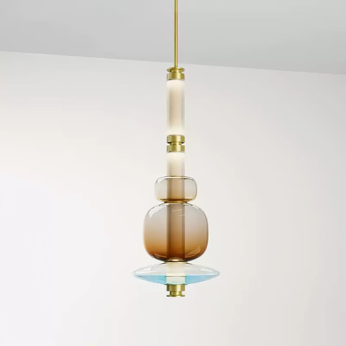 Artisan Glass Bead Linear Pendant Light for Modern Interiors