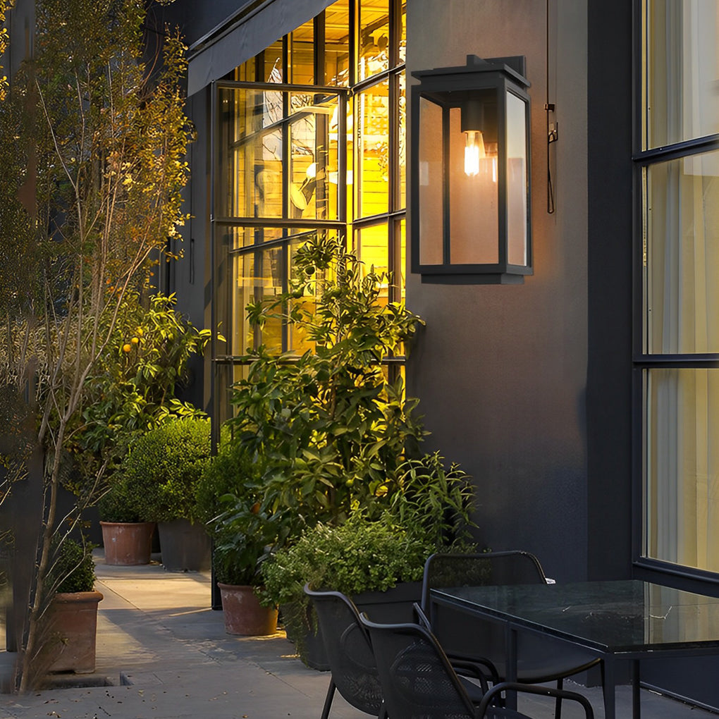 Rectangular Black Outdoor Wall Lamp Li002101
