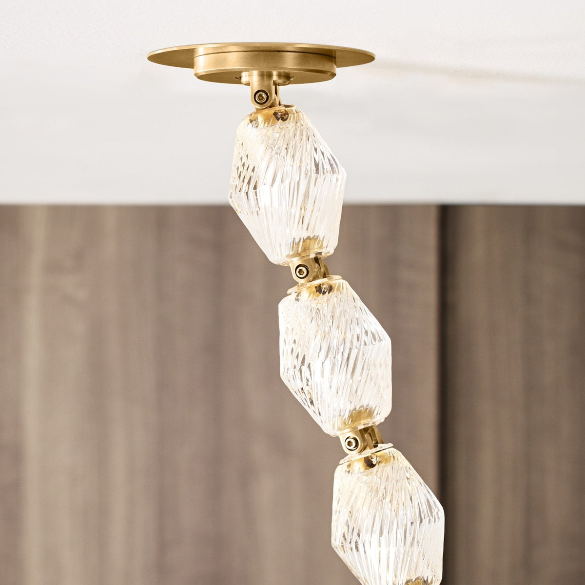 Riviere Glass Chain Chandelier – Modern Linear LED Pendant Light