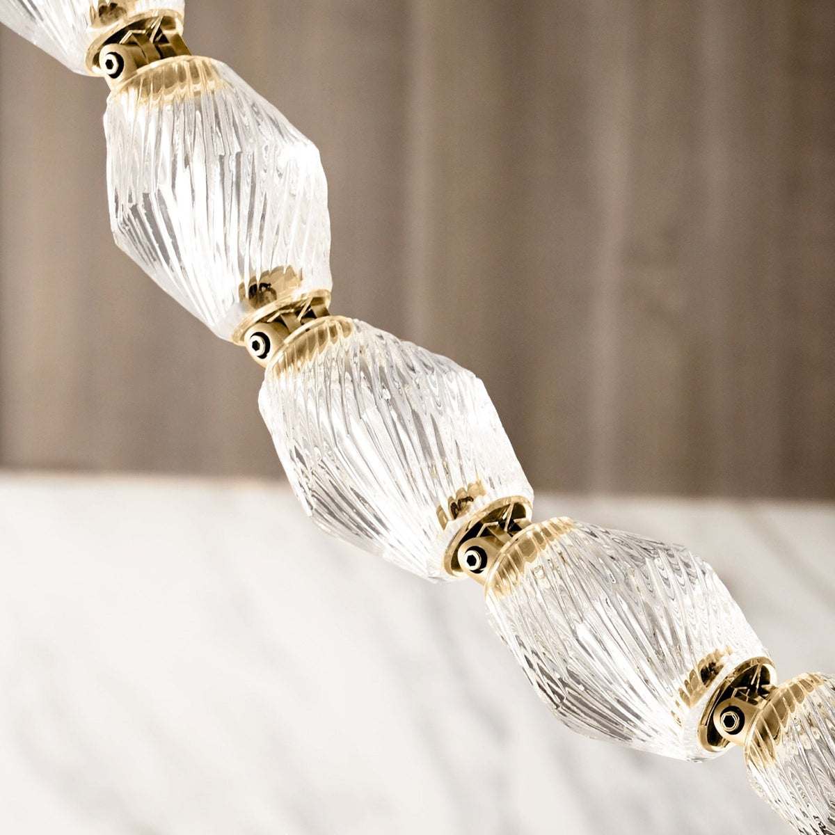 Riviere Glass Chain Chandelier – Modern Linear LED Pendant Light