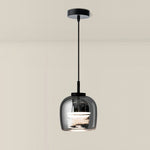 Glass Drum Shaped Pendant Light