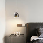 Glass Drum Shaped Pendant Light